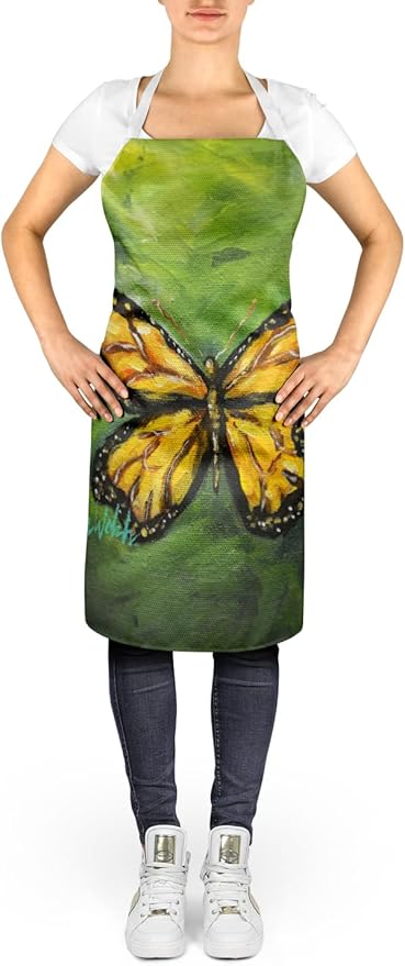 Caroline's Treasures Monarch Glover Fly Butterfly Apron Cooking Kitchen Server Baking Crafts Gardening for Adult Women Men, Unisex, Large, Multicolor