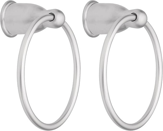 Moen YB8086BC Mason Hand-Towel Ring, Brushed Chrome (Pack of 2)