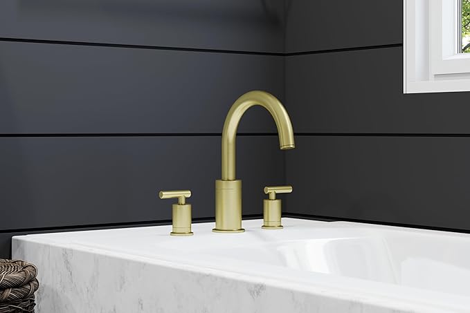 Pfister Contempra Roman Bath Tub Faucet Trim, High Arc Spout, 2-Handle, 3-Hole, Brushed Gold Finish, RT65NCBG
