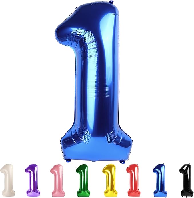 Number Balloons 40 Inch Dark Blue 1, Big One Balloons for 1st Birthday For Girl Boy 11 21 31 Balloons for Wedding, Celebration Party, Graduations