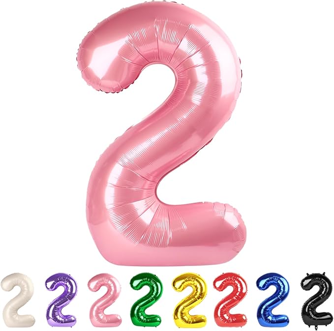 2 Balloon Numbers Pearl Pink Party Decorations for Women Men, 40 In Big Two Balloons for Engagement, Wedding, Celebration Party, Graduations, Photo Shoot