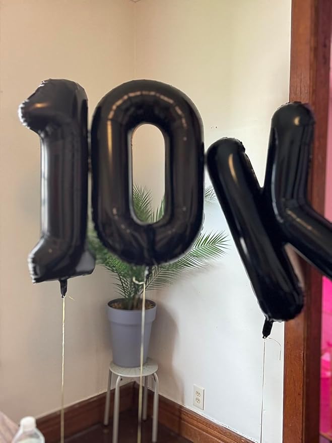 Black 11 Balloon, 40 Inch Number Balloons, Birthday Balloon Party Decoration for 11st Girls Boys, Anniversaries, Celebration Party, Graduation