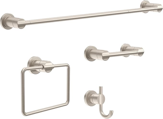 Delta Nicoli (1-Pack) Toilet Paper Holder SpotShield Brushed Nickel Tissue Roll Holder for Bathroom Organization and Storage Pivoting Toilet Tissue Holder Wall Bathroom Accessories NIC50-DN