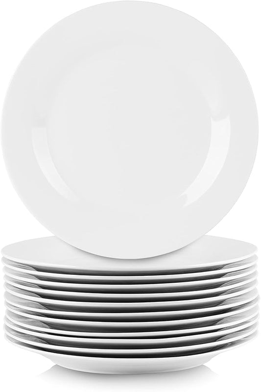 10 Strawberry Street 10.5" Catering Round Dinner Plate, Set of 12 , White