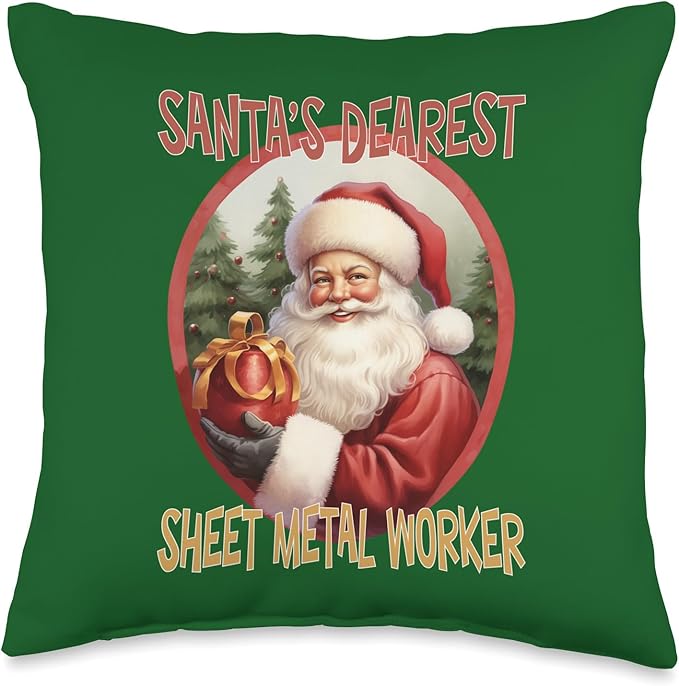 SHEET METAL WORKER Gifts Sheet Metal Worker Christmas Holiday Love Xmas Throw Pillow, 16x16, Multicolor