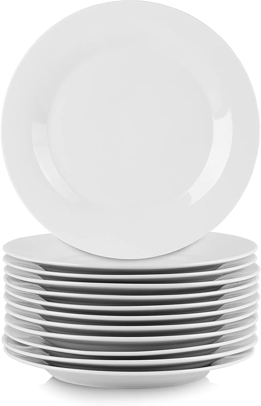 10 Strawberry Street 7.5" Catering Round Salad/Dessert Plate, Set of 12,White