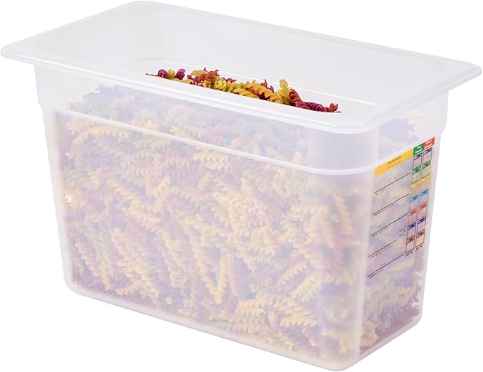 Restaurantware Food Storage Container 10 Pack of 12.7 x 6.8 x 7.8 Inches Plastic Stackable Storage Box White Reusable Label Container Dishwasher Safe For Restaurants And Kitchens