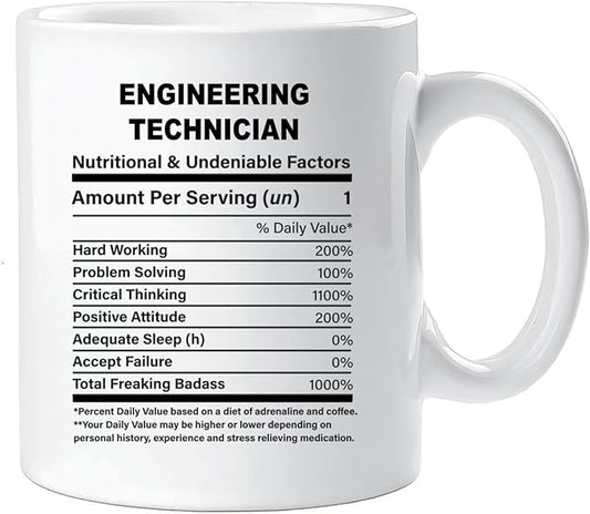 Funny Gift for Engineering Technician, Engineering Technician Nutrition Mug, Best Engineering Technician Gift Ideas, Graduation, Funny Engineering Technician Birthday Mug