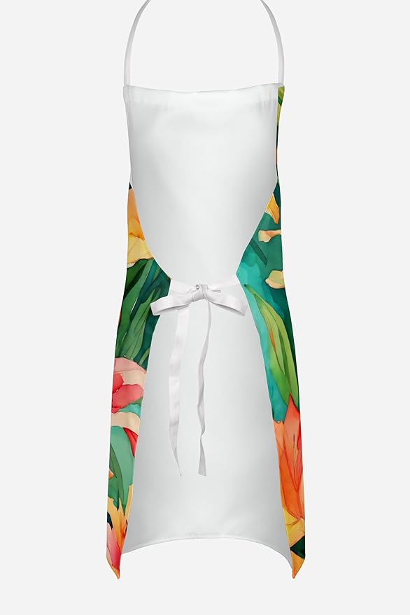 Caroline's Treasures Lilies in Watercolor Apron Cooking Kitchen Server Baking Crafts Gardening for Adult Women Men, Unisex, Large, Multicolor