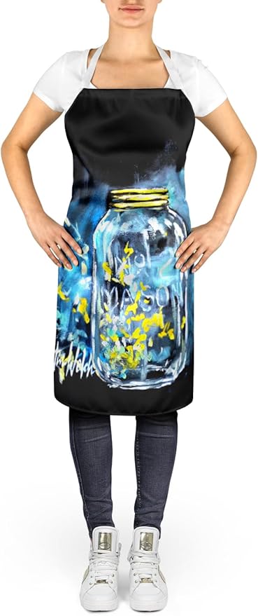 Caroline's Treasures Lightning Bugs Apron Cooking Kitchen Server Baking Crafts Gardening for Adult Women Men, Unisex, Large, Multicolor