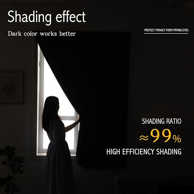 Self Adhesive Curtains Portable Blackout Curtain Simple and Easy to Install Bedroom Window Thermal Lnsulated Kitchen Room Darkening Black Small Drapes, 35" W X 71" L, Orange, 1 Panel