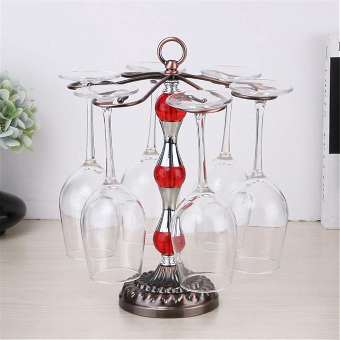 Wine Glass Rack Countertop Wine Glass Display Wine Glass Metal Goblet Rack Home Bar Decoration e for Kitchen Bar Pub (Color : Bronze Size : One Size)