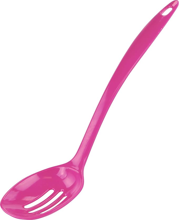Reston Lloyd 100% Melamine Kitchen Utensil Set, Non Scratching Ladle, Spoon, Slotted Spoon & Spatula, Easy To Hold, Set of 4, Magenta