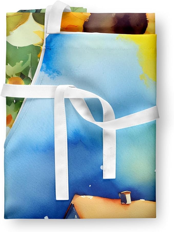 Caroline's Treasures Sunflowers in Watercolor Apron Cooking Kitchen Server Baking Crafts Gardening for Adult Women Men, Unisex, Large, Multicolor