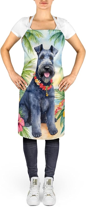 Caroline's Treasures Kerry Blue Terrier Luau Apron Cooking Kitchen Server Baking Crafts Gardening for Adult Women Men, Unisex, Large, Multicolor