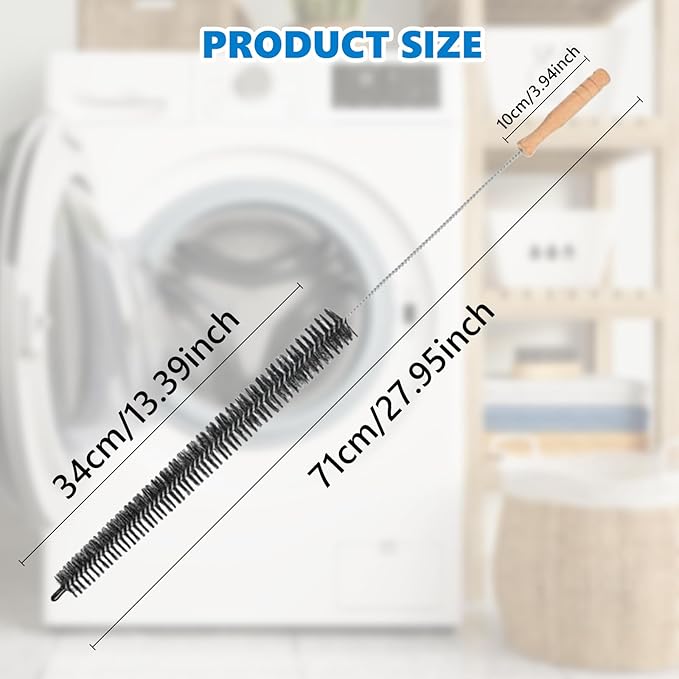 Dryer Lint Brush Vent Cleaner Lint Trap Cleaning Tool Dryer Vent Brush Long Flexible with Wood Handle 27.95Inches Medium Size for Dryer Vent Cleaning DIY Enthusiasts Homeowners (1, PCS)