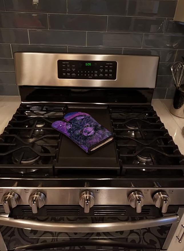 Caroline's Treasures SS8501OVMT Starry Night Pomeranian Oven Mitt Heat Resistant Thick Oven Mitt for Hot Pans and Oven, Kitchen Mitt Protect Hands, Cooking Baking Glove