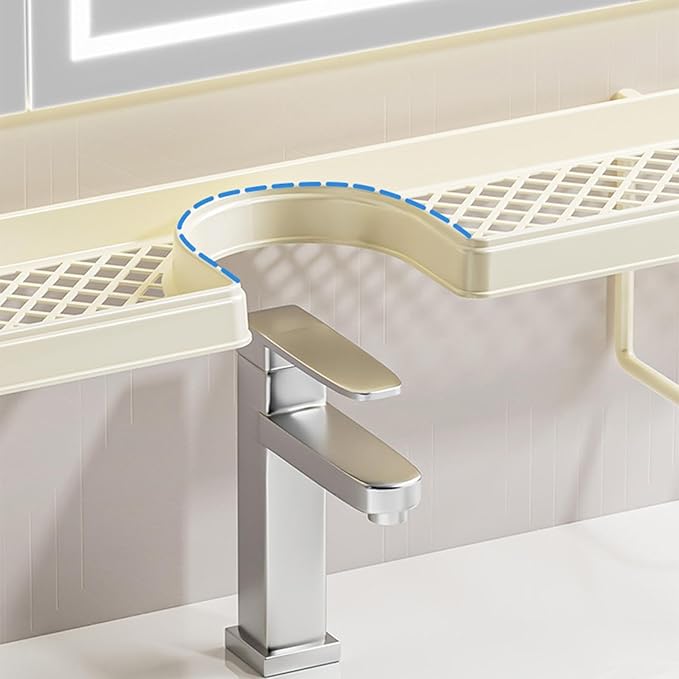 U Shape Faucet Storage Rack, Enhanced Usability Convenience, 11.5x12.8x59cm, Kitchen Sink Organizer, Sink Storage Rack, Space-Saving Design, For Kitchen Countertop Bathroom Dorm