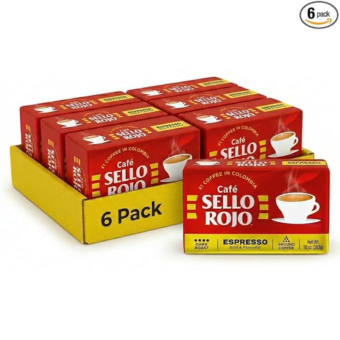 Sello Rojo Espresso Brick, 10 oz (Pack of 6)