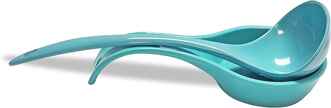 Reston Lloyd Kitchen Counter Utensil Spoon Rest, Ladles, Spaghetti Forks, & Spatulas, Durable BPA-Free Plastic – Dishwasher Safe, Décor, Space Saving Hanging Hole on Handle, Aqua