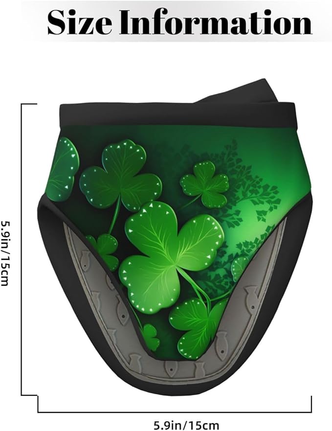 1 Pcs Mini Silicone Oven Mitts Saint Patricks Day Heat Resistant Grill Gloves with Hanging Loop, Green Clover Leaf Little Kitchen Mittens for Cooking Baking BBQ
