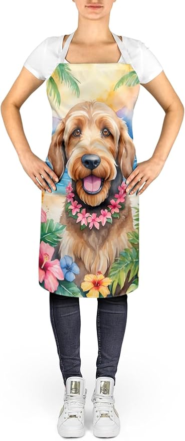 Caroline's Treasures Otterhound Luau Apron Cooking Kitchen Server Baking Crafts Gardening for Adult Women Men, Unisex, Large, Multicolor