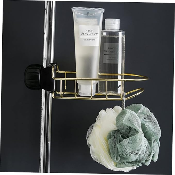 Hemobllo 1Pc Adjustable Sponge Holder for Kitchen Sink Draining Rack Clip Storage Organizer for Dishcloths Easy to Use Removable Fixture Golden Finish