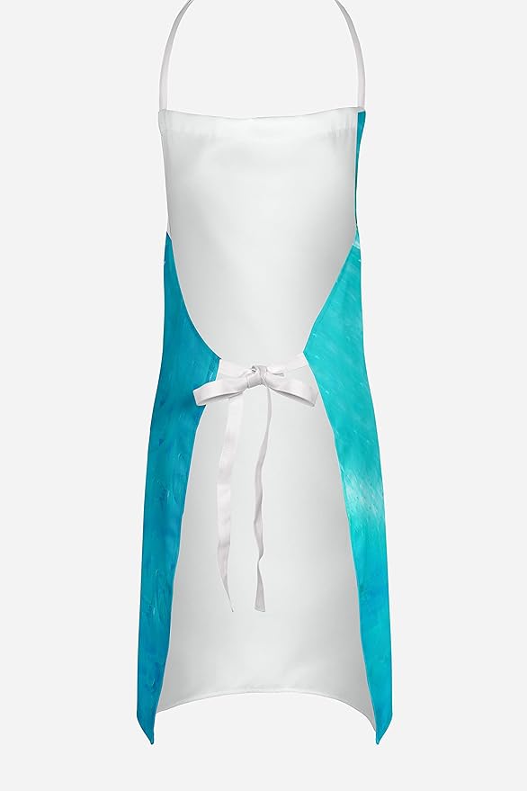 Caroline's Treasures MW1242APRON All That Jazz Teal Shrimp Apron Cooking Kitchen Server Baking Crafts Gardening for Adult Women Men, Unisex, Large, Multicolor
