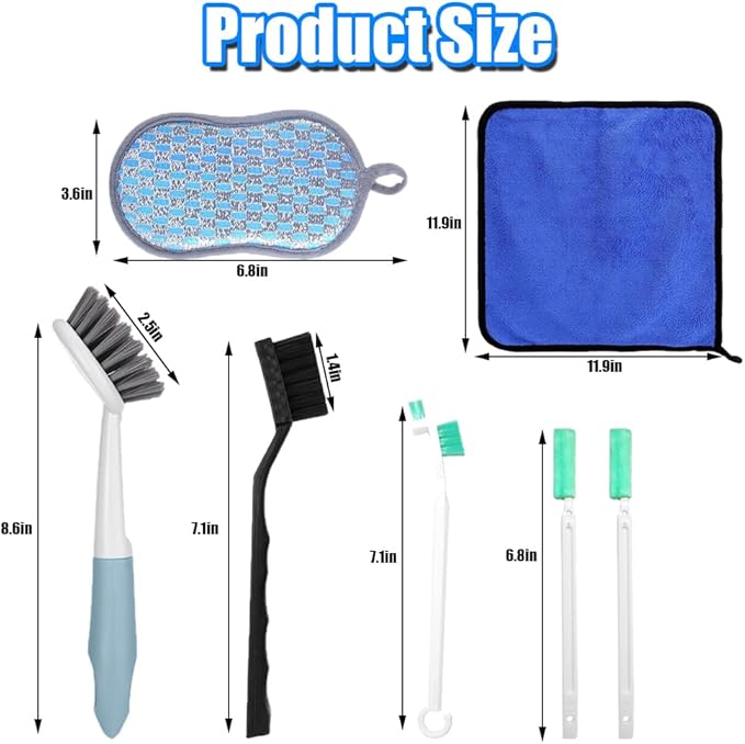 Air Fryer Cleaning Tools Set, Airfryer Cleaner Brush, Air Fryer Accessories（8 Pcs）