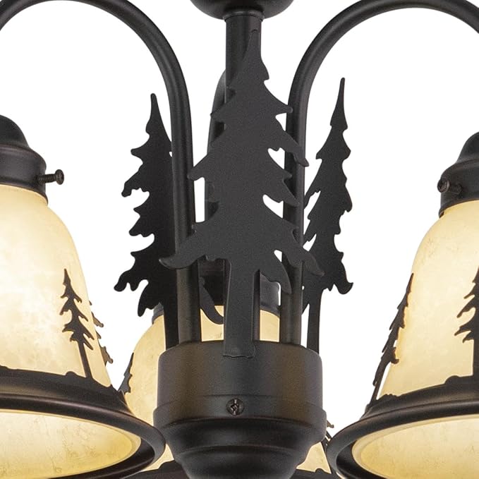 VAXCEL Yosemite 3L LED Bronze Rustic Tree Mini Chandelier or Fan Light Kit