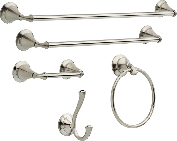 Delta Linden (1-Pack) Hand Towel Holder Brilliance Stainless Steel Towel Racks for Bathroom Wall Round Towel Ring Holder for Bath Towel Hanger for Kitchen, Bathroom Accessories 79446-SS