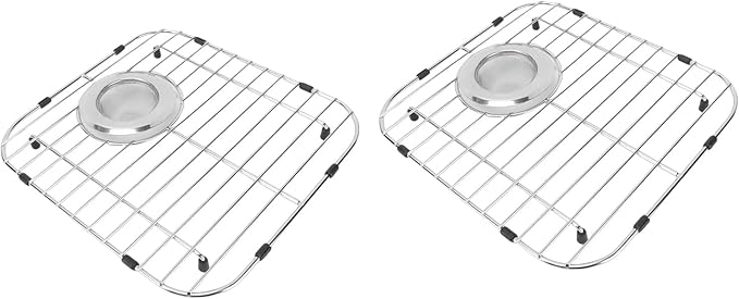 Zerodis Kitchen Sink Grid Protector Stainless Steel Dish Drying Rack for Single Bowl Sinks Kitchen Tools