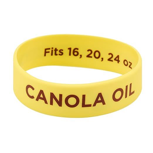 Restaurantware Silicone Squeeze Bottle Band 10 Count 2.75 Inch Dishwasher Safe Condiment Identification Band, Canola Oil Yellow Non-Slip Label Band for Condiment Labeling at Restaurants, Food Trucks