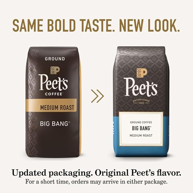 Peet's Coffee, Medium Roast Ground Coffee - Big Bang 10.5 Ounce Bag (Pack of 2)