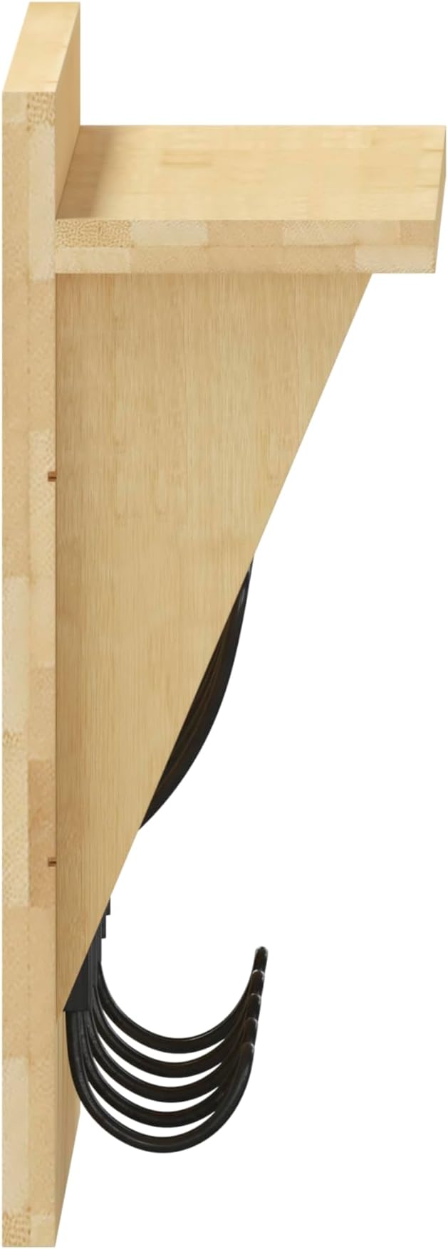Flash Furniture Daly Wall Mounted Storage Rack - Bamboo Solid Pine Wood - 24 Inch - Upper Shelf and 5 Hooks - For Entryway, Kitchen, Bathroom