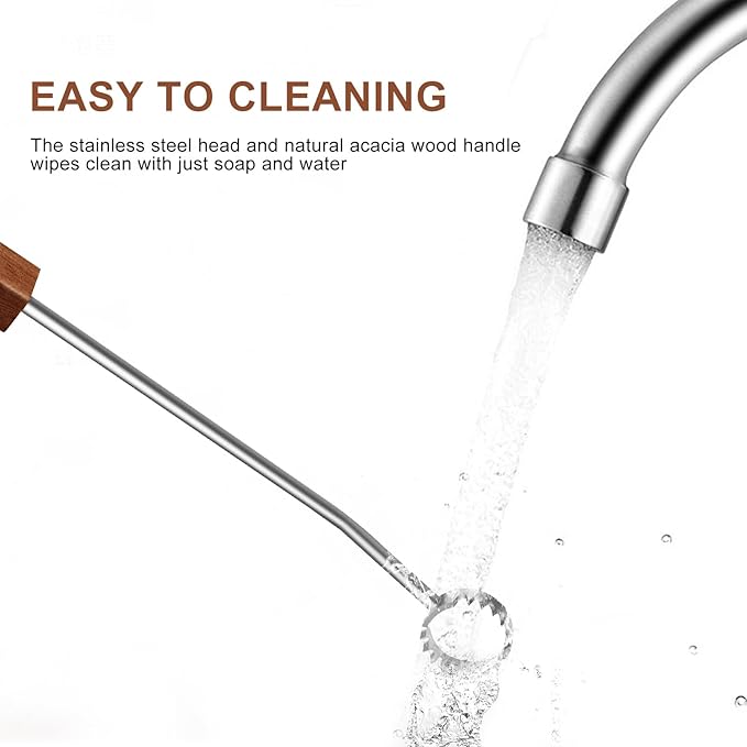Lung Scraper of Chicken Processing Equipment, Easily Removes Poultry Lungs, Acacia Wood Handle, Chicken Butchering Equipment that Efficient Gutting Tool for Turkey, Chicken