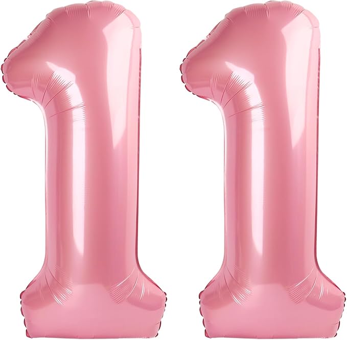 11 Balloon Number for First Birthday, Pink Balloon Numbers 40 Inch for Baby Shower, Big Baloon for 11 Birthday Wedding Anniversaries Party