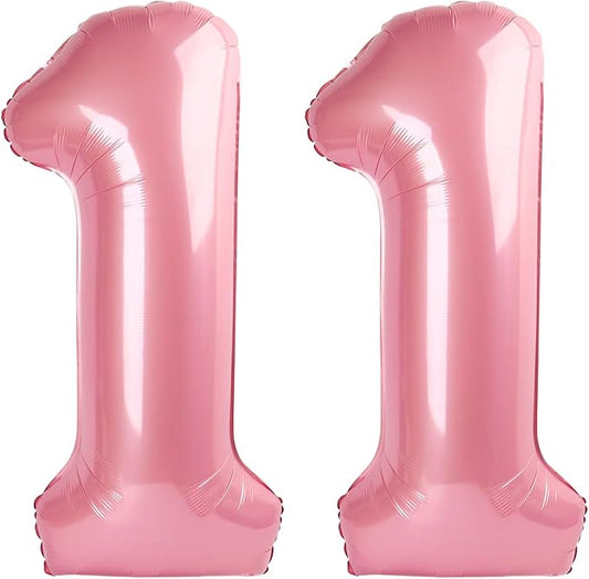 11 Balloon Number for First Birthday, Pink Balloon Numbers 40 Inch for Baby Shower, Big Baloon for 11 Birthday Wedding Anniversaries Party