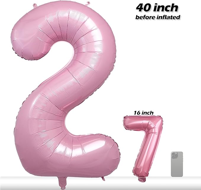 40 Inch 2026 Pack of 4 Pink Big Helium Foil Balloon Numbers Large Mylar Number for Christmas New Year's Eve Party Graduation Birthday