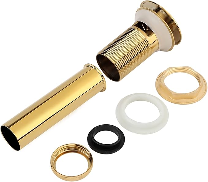Sink Drain Brass Sink Drain Drain without Overflow Hole Golden Used for Kitchen and Bathroom