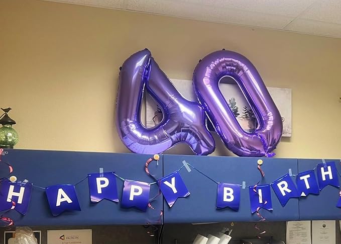 Numbers 4 Balloons Purple Party Decorations for Women Men, 40 In Big Four Balloons for Engagement, Wedding, Celebration Party, Graduations, Photo Shoot