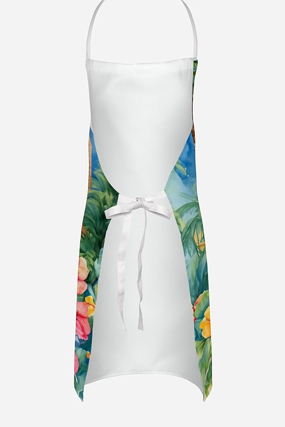 Caroline's Treasures Kerry Blue Terrier Luau Apron Cooking Kitchen Server Baking Crafts Gardening for Adult Women Men, Unisex, Large, Multicolor