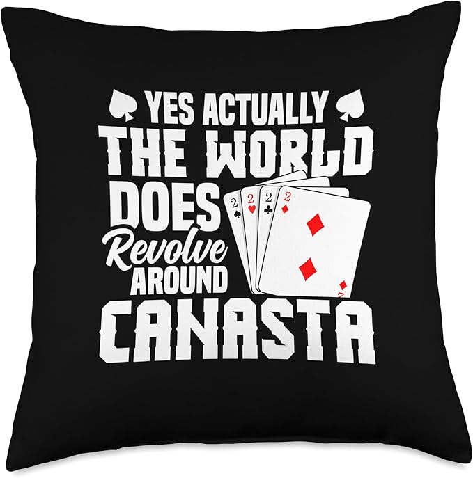 Canasta Game Cards Set Score Sheets Partner Tray Canasta Throw Pillow