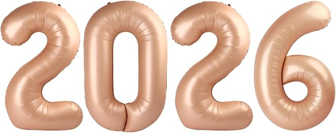 Light Brown 2026 Number Balloon, Light Brown Number Balloons 40 Inch, 2026 Balloon Birthday Decorations, 2026 Birthday Party Supplies, 2026 Graduation Party Favors, Class of 2026 Decorations