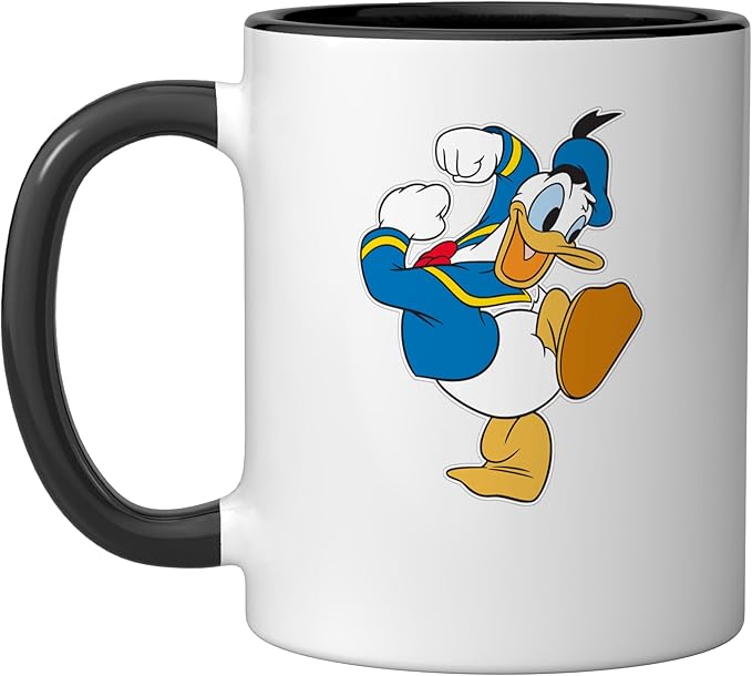 Disney Donald Duck Ready To Go Ceramic Mug, Black/White