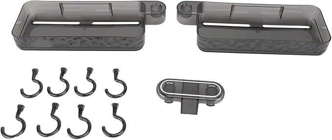 Asixxsix Kitchen Sink Organizer, No Drilling Self Adhesive Foldable Plastic Sponge Holder For Bathroom Shower Shelf With Corner Mounting Design For Kitchen Bathroom (Transparent Grey)
