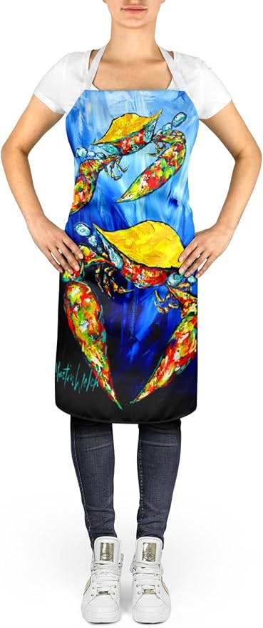 Caroline's Treasures Crab Fair Apron Cooking Kitchen Server Baking Crafts Gardening for Adult Women Men, Unisex, Large, Multicolor