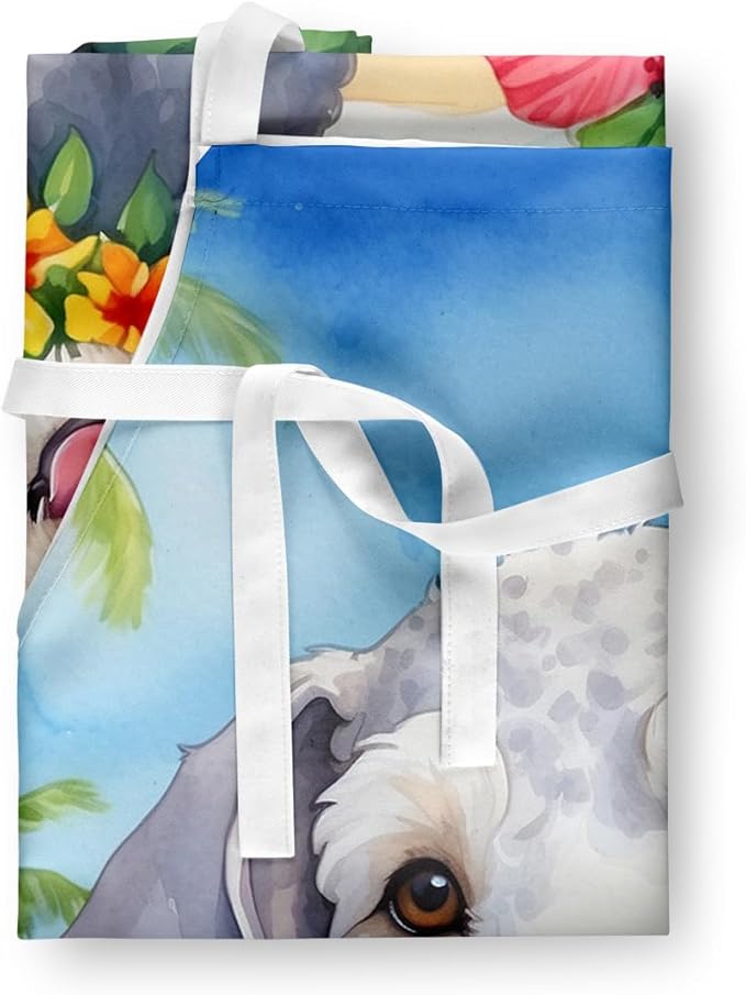 Caroline's Treasures Bedlington Terrier Luau Apron Cooking Kitchen Server Baking Crafts Gardening for Adult Women Men, Unisex, Large, Multicolor