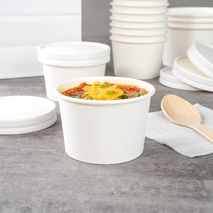 Coppetta 4 Ounce Dessert Cups, 200 Disposable Ice Cream Cups - Lids Sold Separately, Heavy-Duty, White Paper Frozen Yogurt Bowls, For Hot And Cold Foods, Perfect For Gelato Or Mousse - Restaurantware