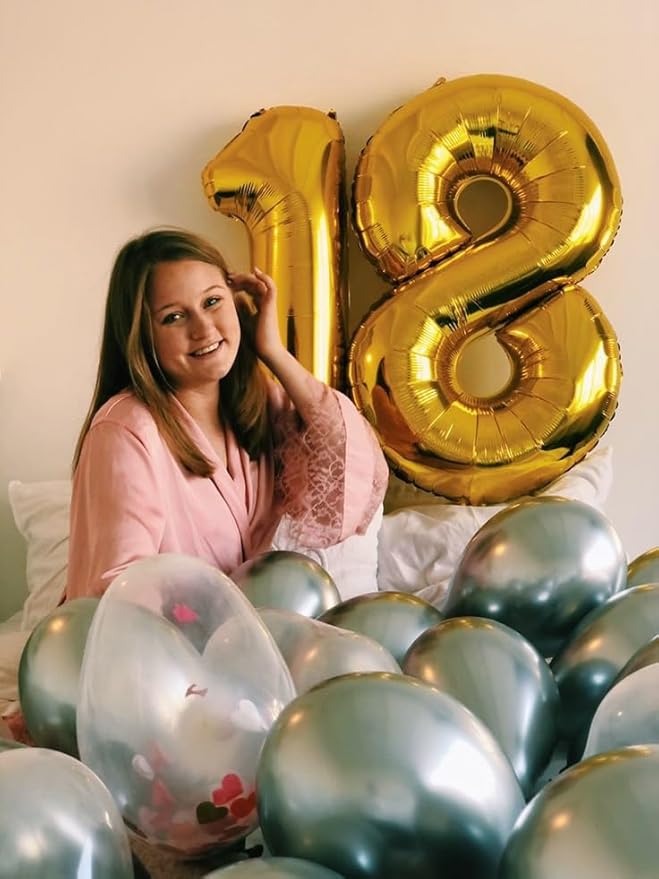 50 Number Balloon, Foil 40 Inch Gold 50th Birthday Party Decoration for Men & Women, Big Number Balloons Party Supplies for Engagement Wedding Anniversary